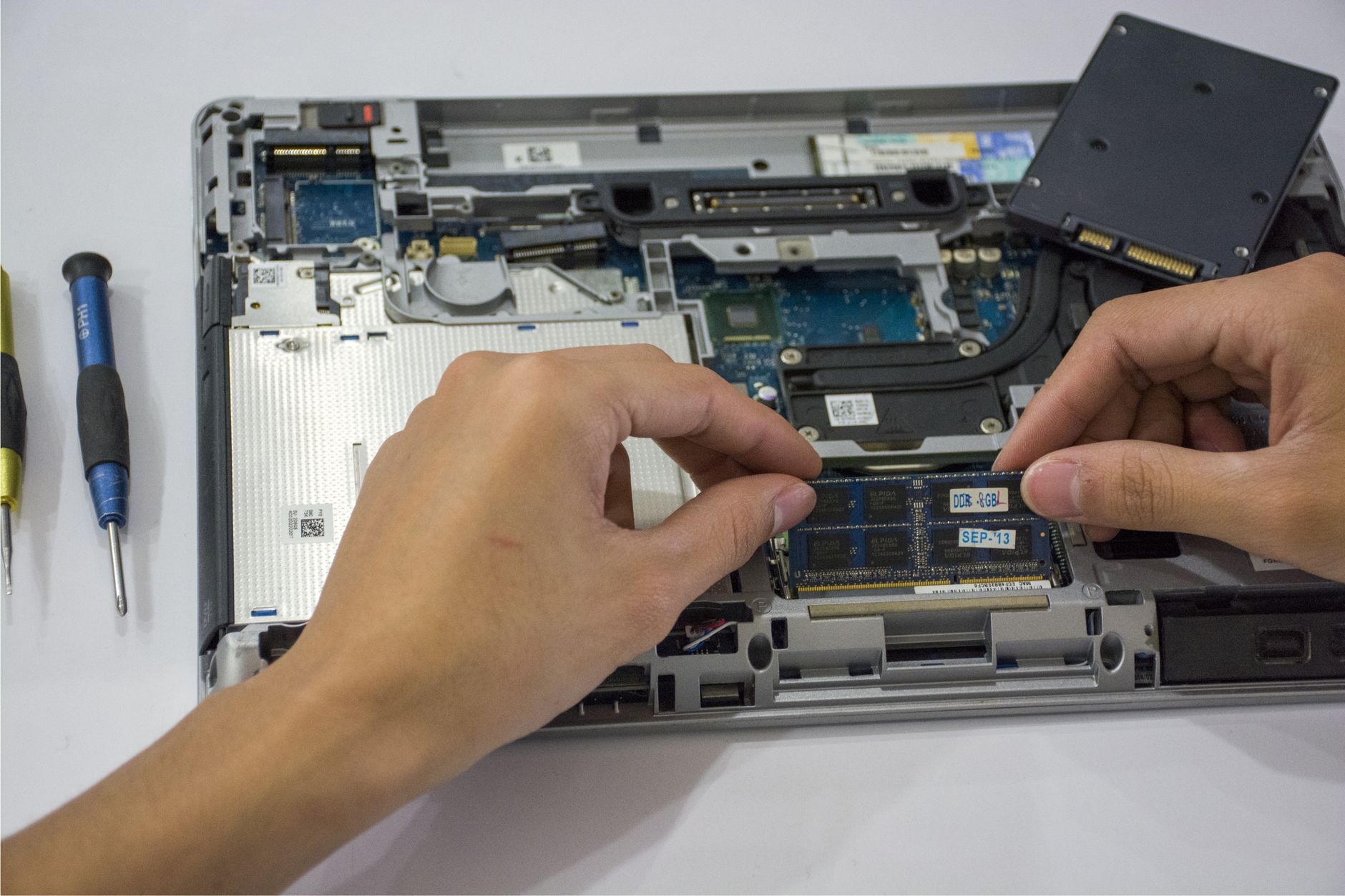 SSD instalado dentro de um notebook